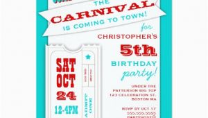 Admit One Ticket Birthday Invitation Admit One Carnival Birthday Party Invitation Zazzle