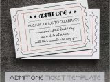Admit One Ticket Birthday Invitation Black and White Printable Admit One Tickets Free