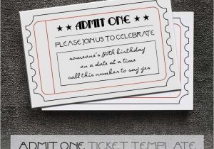Admit One Ticket Birthday Invitation Black and White Printable Admit One Tickets Free