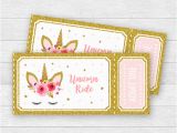 Admit One Ticket Birthday Invitation Unicorn Birthday Party Ride Tickets Admit One Pink