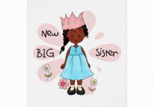 African American Birthday Cards for Sister Princess Big Sister African American Greeting Card Zazzle