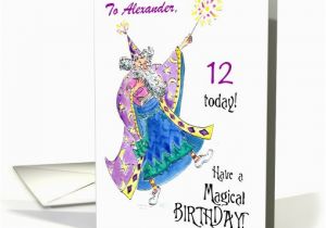 Age Specific Birthday Cards Magician Custom Front Name and Age Specific Birthday Card
