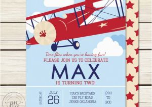 Airplane 1st Birthday Invitations Airplane Birthday Airplane Invitation Vintage Airplane