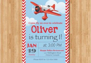 Airplane 1st Birthday Invitations Airplane Birthday Invitation Airplane theme Party Invite Boy