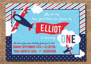 Airplane 1st Birthday Invitations Airplane Birthday Invitation First Birthday Boy Invitation