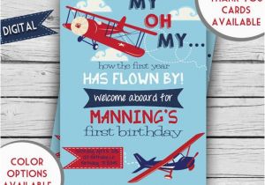 Airplane 1st Birthday Invitations Airplane Birthday Invitation First Birthday Second Birthday