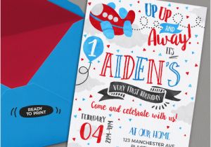 Airplane 1st Birthday Invitations Airplane Birthday Invitation Printable Invitation