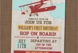 Airplane 1st Birthday Invitations Airplane Birthday Party Invitation First Birthday by