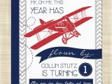 Airplane Birthday Invites Airplane Birthday Invitation Time Has Flown by by