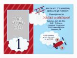 Airplane Birthday Invites Airplane Little Aviator Red Navy Photo Birthday 5×7