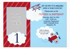 Airplane Birthday Invites Airplane Little Aviator Red Navy Photo Birthday 5×7