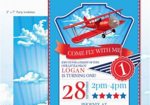 Airplane Birthday Invites Little Aviator Printable Birthday Party Invitation Red