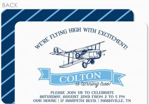 Airplane Birthday Invites Vintage Airplane Birthday Invitation Pipsy