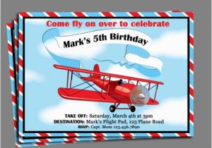 Airplane Birthday Invites Vintage Airplane Birthday Invitation Printable or Printed with