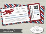 Airplane Birthday Invites Vintage Airplane Boarding Pass Invitations Ticket Up Up and