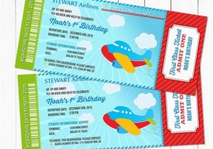 Airplane Boarding Pass Birthday Invitations Airplane Birthday Party Boarding Pass Ticket Invitation