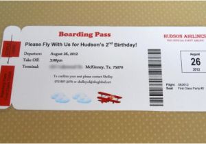 Airplane Boarding Pass Birthday Invitations Airplane Birthday Party