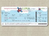 Airplane Boarding Pass Birthday Invitations Airplane Boarding Pass Birthday Invitation