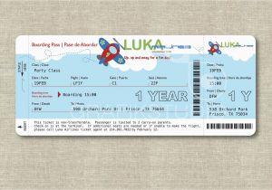 Airplane Boarding Pass Birthday Invitations Airplane Boarding Pass Birthday Invitation