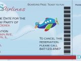 Airplane Boarding Pass Birthday Invitations Airplane Boarding Pass Birthday Invitation