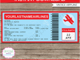 Airplane Boarding Pass Birthday Invitations Airplane Boarding Pass Invitations Template Birthday Party