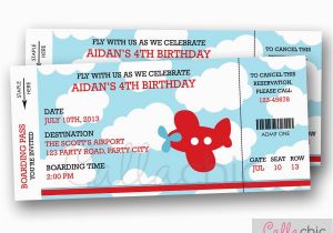 Airplane Boarding Pass Birthday Invitations Airplane Boarding Pass Ticket Invitation Printable Aeroplane