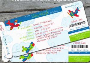 Airplane Boarding Pass Birthday Invitations Airplane Invitation Airplane Party Invite Boarding