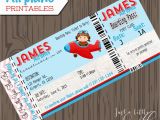 Airplane Boarding Pass Birthday Invitations Pilot Invitations Cards Diy Lil Pilots Airplane Birthday