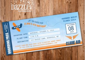 Airplane Boarding Pass Birthday Invitations Printable Airplane Boarding Pass Birthday Invitation