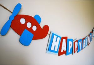 Airplane Happy Birthday Banner Airplane Happy Birthday Banner Made From Recycled by