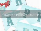 Airplane Happy Birthday Banner Airplane Happy Birthday Banner Vintage Bi Plane Birthday