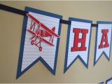 Airplane Happy Birthday Banner Birthday Banner Vintage Airplane Banner