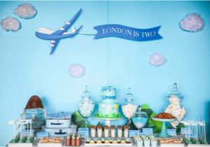 Airplane themed Birthday Party Decorations Kara 39 S Party Ideas Airplane Birthday Party Planning Ideas