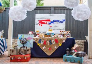 Airplane themed Birthday Party Decorations Kara 39 S Party Ideas Vintage Airplane Birthday Party Kara