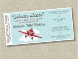 Airplane themed Birthday Party Invitations Airplane Birthday Invitation Airplane Ticket Invitation
