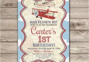 Airplane themed Birthday Party Invitations Airplane Birthday Printable Invitations Rustic Boy theme Party