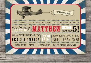 Airplane themed Birthday Party Invitations Diy Printable Airplane Birthday Invitation Customizable