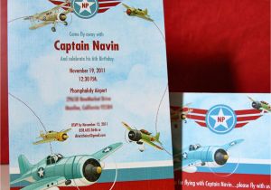 Airplane themed Birthday Party Invitations Invitation Parlour Fly Away with the Captain Vintage