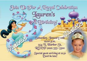 Aladdin Birthday Card Jasmine Aladdin Birthday Invitations