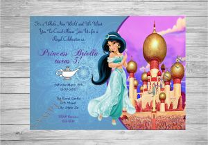 Aladdin Birthday Card Princess Jasmine Birthday Invitation Aladdin Birthday