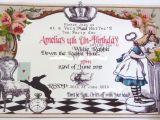 Alice and Wonderland Birthday Invitations Alice In Wonderland Birthday Invitation Cimvitation