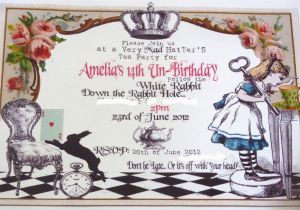 Alice and Wonderland Birthday Invitations Alice In Wonderland Birthday Invitation Cimvitation