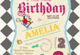 Alice and Wonderland Birthday Invitations Alice In Wonderland Birthday Invitations Drevio