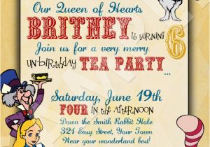 Alice and Wonderland Birthday Invitations Alice In Wonderland Birthday Invitations Free Invitation