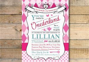 Alice and Wonderland Birthday Invitations Alice In Wonderland Invitation 1st Birthday Party