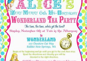 Alice and Wonderland Birthday Invitations Alice In Wonderland Invitation Birthday Tea Party