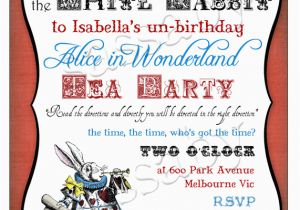 Alice and Wonderland Birthday Invitations Alice In Wonderland Invitation