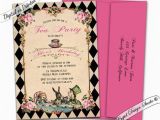 Alice and Wonderland Birthday Invitations Alice In Wonderland Invitation Printable Alice and Wonderland