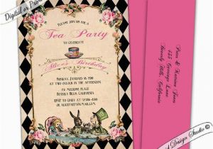 Alice and Wonderland Birthday Invitations Alice In Wonderland Invitation Printable Alice and Wonderland