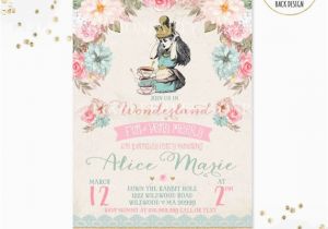 Alice and Wonderland Birthday Invitations Alice In Wonderland Invitation Vintage Alice In Wonderland